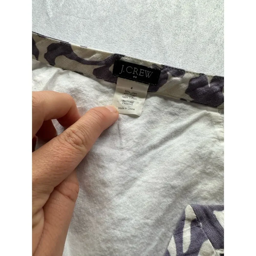 J Crew Purple Linen Cotton Blend Shift Dress Size 4